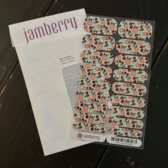 JAMBERRY nail wraps - aqua flora - Picture 2 of 8